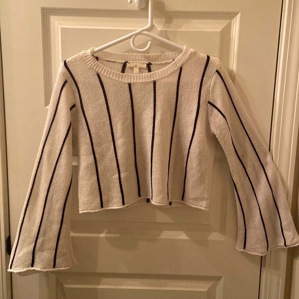 Striped Flare Sleeved Sweater